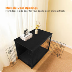 Dwanton mesa lateral de madera para mascotas, superficie amplia para decoraciones