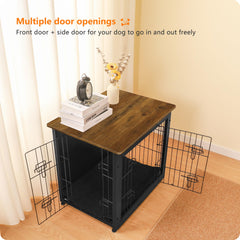Dwanton jaula para perro con puertas dobles, acceso fácil desde ambos lados.
