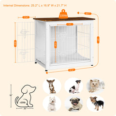 Dwanton tablero superior amplio en mueble blanco y marrón