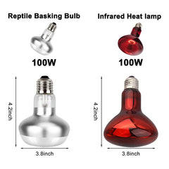 dxophiex bombilla calentamiento dia 100w, flujo centrado para punto de calor en terrario
