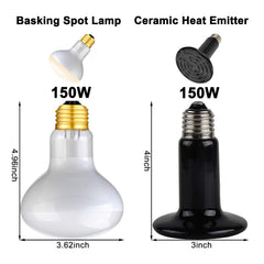 DXOPHIEX emisor calor ceramico reptil 150W: calor suave sin iluminación que respeta el sueño.