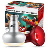DXOPHIEX lámpara calentadora infrarroja 100W para reptiles, calor suave para el hábitat
