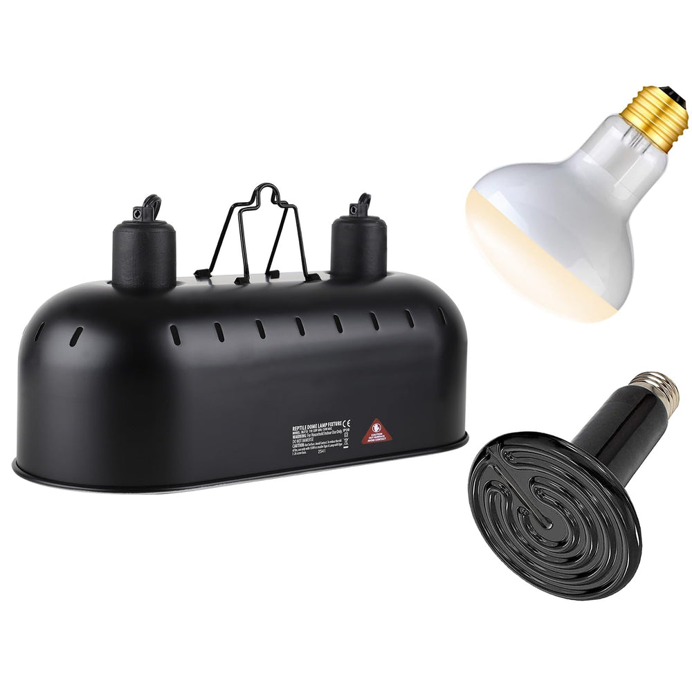 DXOPHIEX luz reptil dual 150W Basking: mejora el calentamiento diurno para reptiles.