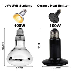 DXOPHIEX UVB/UVA y ceramica: primer plano de lamparas para terrario.