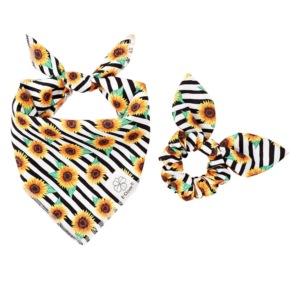 E-Clover bandana para perros con motivo girasol, ideal para fotos y paseos diarios
