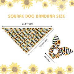 E-Clover bandana para perros medianos y grandes con girasol, ajuste sencillo