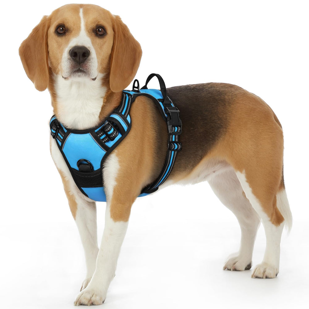 Arnés Eagloo para perro talla S con ajuste frontal para evitar tirones.