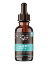 Earth Animal Apothecary frasco con gotas para alergias y piel de perros y gatos.