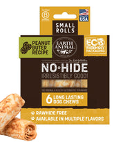 Earth Animal No Hide Chews: rollos pequeños con mantequilla de maní para perros pequeños