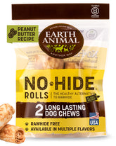 Earth Animal No Hide rollos de mantequilla de cacahuete para perros pequeños.