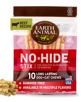 Earth Animal No Hide Stix empaque de 10 unidades sin piel para perros pequeños