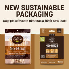 Earth Animal No Hide Stix para perros y gatos pequeños con sabor a ciervo