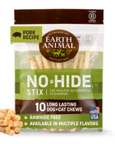 Earth Animal No Hide Stix textura cerdo, masticable para perros pequeños
