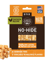 Earth Animal No Hide Stix, tiras de pollo para perros pequeños, favorece la masticación segura