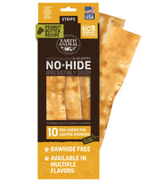 Earth Animal No Hide Strips, mantequilla de cacahuate, visual de bocado natural para masticar