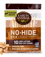 Earth Animal Palitos sin piel venado para perros pequeños, masticación duradera