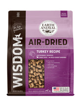 Earth Animal Wisdom al alimento seco para perros con pavo, sabor natural y digestibilidad.