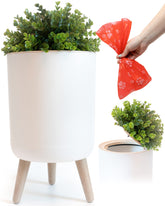 Earth & Mango bote exterior con tapa estilo planta para jardín