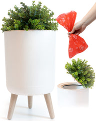 Earth & Mango bote exterior con tapa estilo planta para jardín