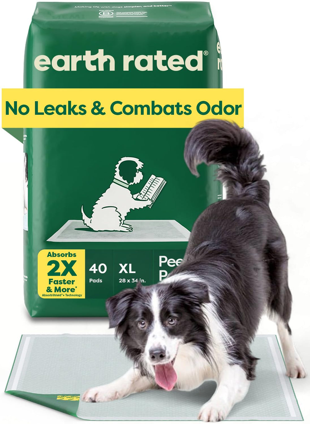 Earth Rated Max Absorcion: almohadilla para orina de perro XL.