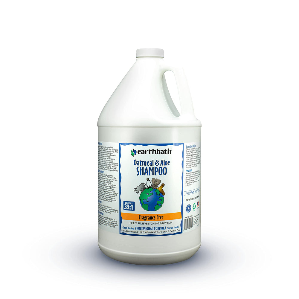 Earthbath champú para perros avena y aloe en botella de 1 galón, piel suave.