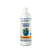 Earthbath champú para perros avena y aloe, botella visible, limpieza suave para piel sensible.