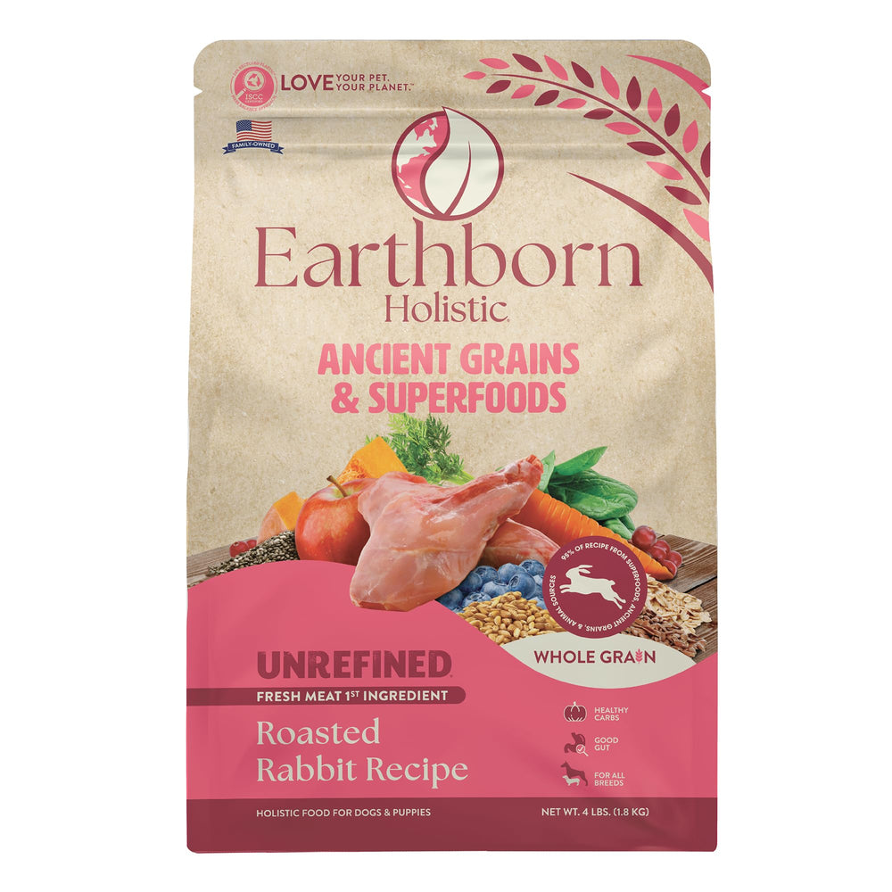 Earthborn Holistic conejo asado con granos antiguos para perros