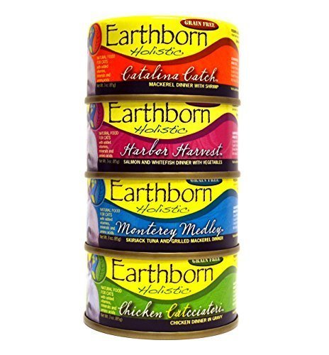 Earthborn Holistic variedad-sabores-gatos-12-latas-3oz para hidratación y nutrición diaria.