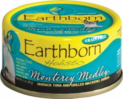 Earthborn Monterery Medley para gatos, lata de 3 onzas, nutrición holística con pescado para su dieta