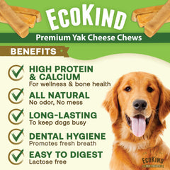 EcoKind Premium Gold Yak Cheese Himalaya, mordida larga para perros curiosos y felices.