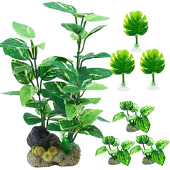 EDGCTYU plantas artificiales para acuario, conjunto verde, ideal para refugio visual