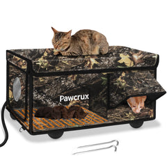 eekkii casa-gato-caliente-hoja: refugio exterior cálido para felinos