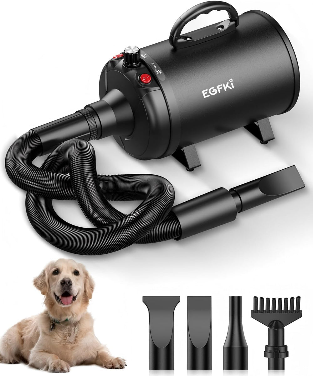 EGFKI secador para perros con cuatro boquillas para secado versátil en casa.