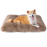 EHEYCIGA cama-jaula-perro-pelo-suave Camel, descanso cómodo para perros grandes