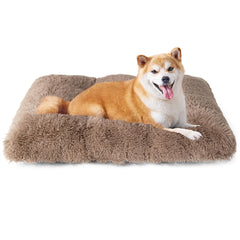 EHEYCIGA cama-jaula-perro-pelo-suave Camel, descanso cómodo para perros grandes