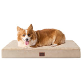 Cama ortopédica EHEYCIGA para perros grandes con funda caqui y base estable