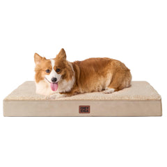 Cama ortopédica EHEYCIGA para perros grandes con funda caqui y base estable