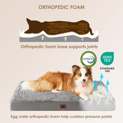 Espuma de alta densidad 3,5 pulgadas ofrece soporte estable para mascotas grandes.