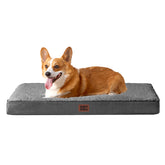 Cama ortopédica EHEYCIGA para perro grande gris con soporte estable.