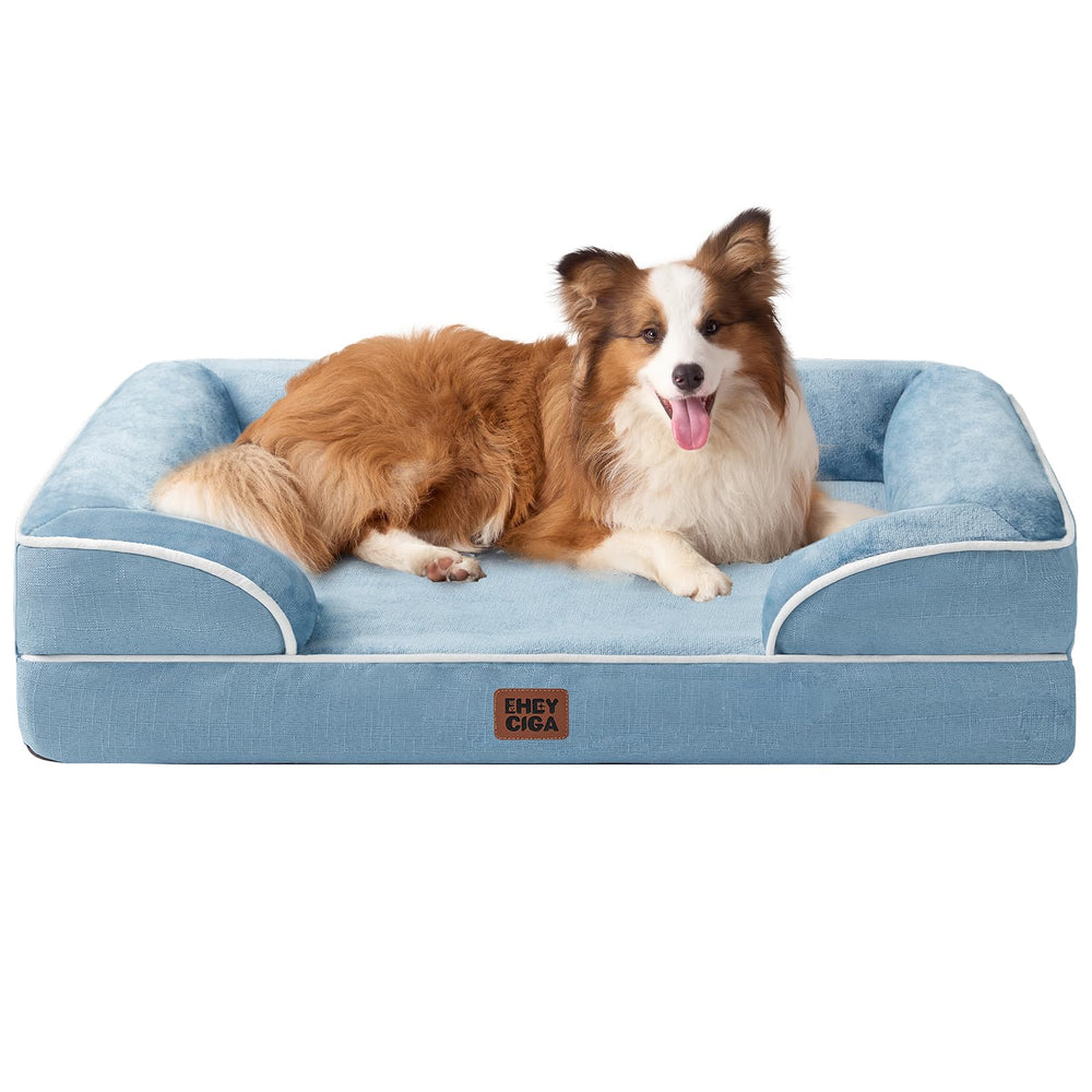 Cama ortopédica EHEYCIGA para perro grande, vista general, ideal para descansar con estabilidad.