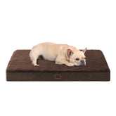 Cama ortopédica EHEYCIGA vista frontal para perros medianos y duradera.