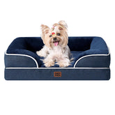 Cama ortopédica EHEYCIGA para perros pequeños, vista frontal, soporte para articulaciones.