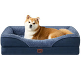 Cama EHEYCIGA para perros: espuma de memoria y soporte medio, ofrece confort.