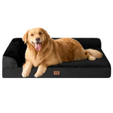 Cama EHEYCIGA para perros extra grandes con diseño en L para soporte del cuello.
