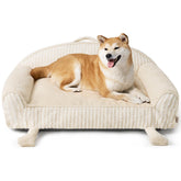 Cama para perros grandes EHEYCIGA con rayas, reposo cómodo.