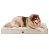 Cama para perros EHEYCIGA impermeable y ortopédica en beige, ideal para uso diario.