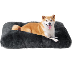 Cama EHEYCIGA con peluche suave gris para confort nocturno.