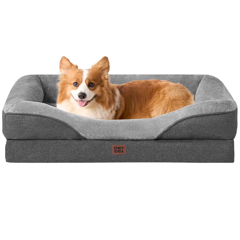 Cama para perro EHEYCIGA con espuma de memoria para soporte equilibrado.