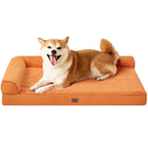 Cama EHEYCIGA para perros grandes con diseño en L ofrece apoyo para cuello y cabeza