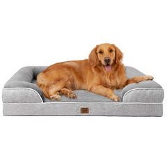 Cama ortopédica EHEYCIGA para perros grandes, vista general con soporte estable